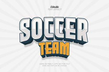 Obraz premium Soccer Team Editable Text Effect Style 3d Sport Vintage