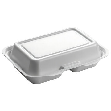 Empty white foam food container