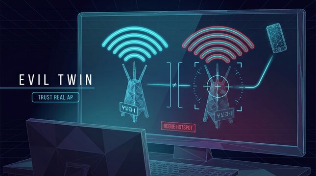Computer monitor rogue hotspot wireless network threat data--infrastructure network-infrastructure