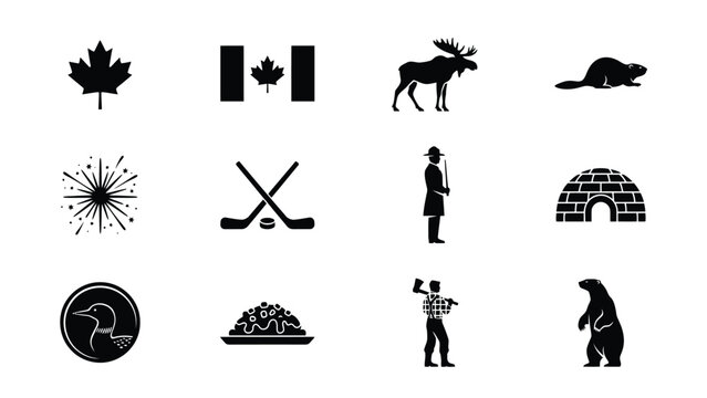Poutine french fries dish icon fast food national dish vector illustration.