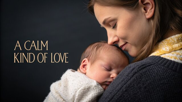 Tender Moment of Mother Embracing Newborn in Quiet Setting