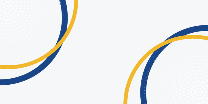 Abstract minimalist background with intersecting blue and yellow circles eps10