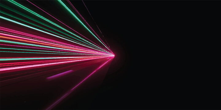 Colorful abstract glowing light motion wave background with energy lines, rainbow speed patterns and space texture illustration