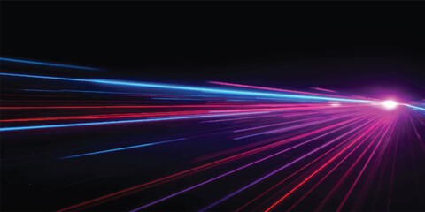Colorful motion blur waves of light speeding down a road at night © TANZUM AKTER