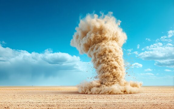 Severe Microburst Phenomenon in Open Desert Landscape 3D1017