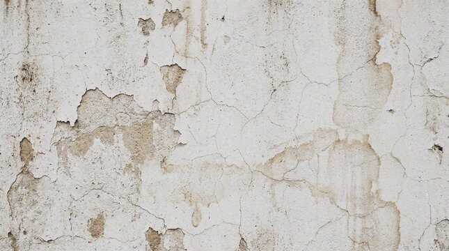 Close-up view of aged and peeling white wall texture with visible cracks and damage.
