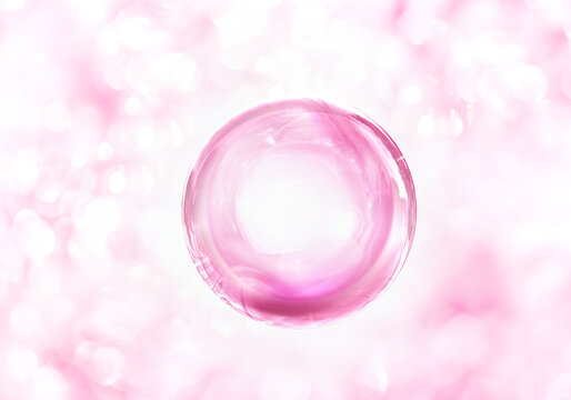 pink bubble molecule for cosmetic product