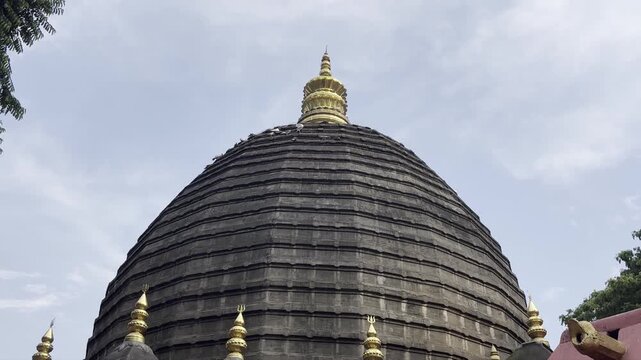Close up shot of Kamakhya Temple under a dramatic sky in Guwahati Assam India 