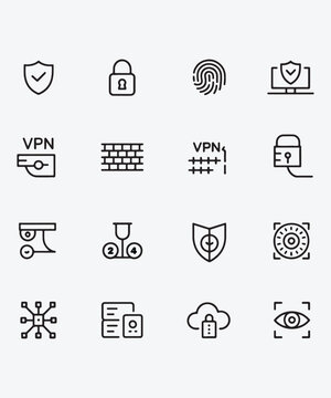 Secure Data Protection Line Icon