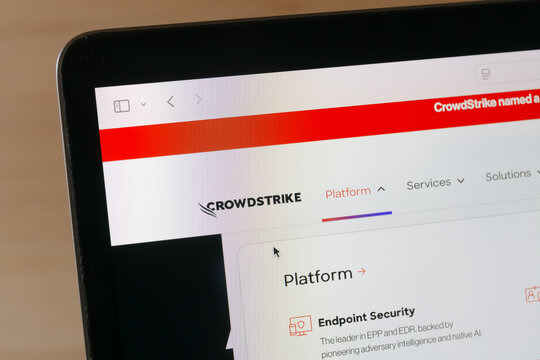 Ostersund, Sweden - June 13, 2026. Crowdstrike website. CrowdStrike Holdings, Inc. is an American cybersecurity technology company.	