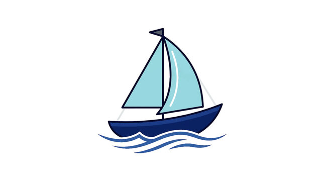 Minimalist sailboat icon with clean design for boat clip art purposes