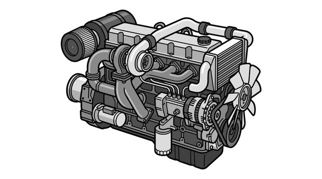 Car Engine Mechanical Parts.