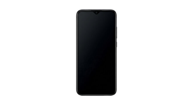 Sleek black smartphone with a dark screen and minimal bezel design