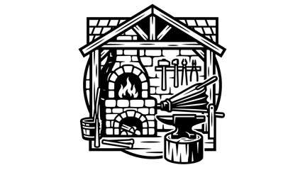 Obraz premium Blacksmith working in a forge.
