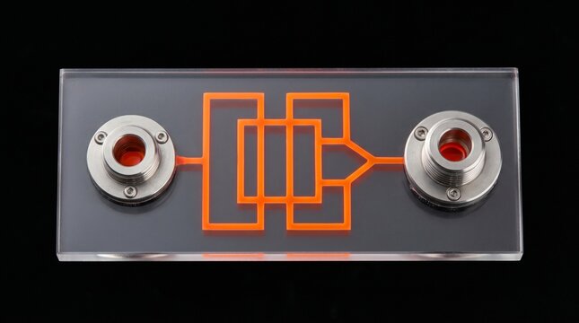 Chip microflu&iacute;dico con canales de fluido fluorescente
