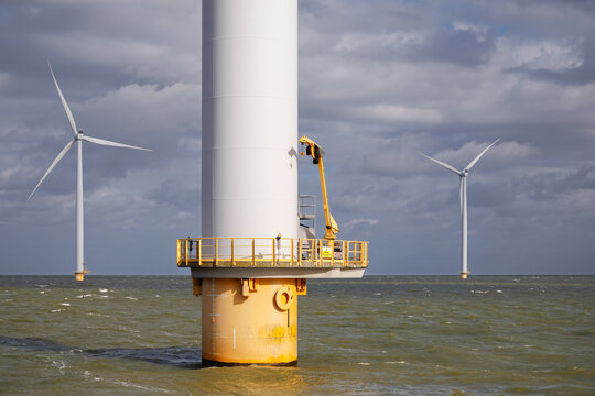 Offshore Wind Turbine IJsselmeer in Netherlands