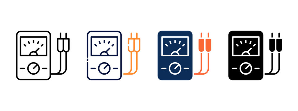 Voltmeter Power Monitoring Icon for Solar System Diagnostics and Energy Analysis