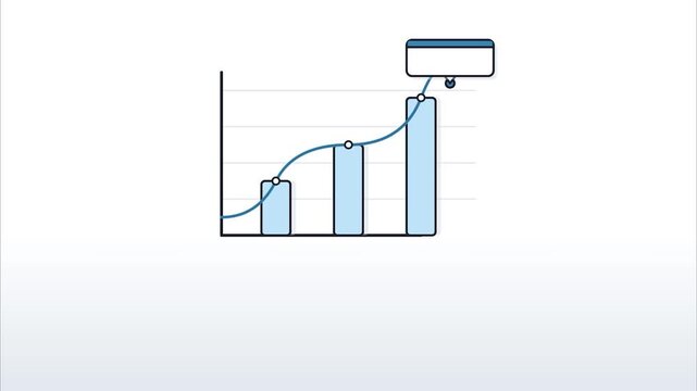 Animated Financial Growth Bar and Line Graph Clean Minimal Flat Design Data Visualization for Online Learning and Corporate Education Presentation Modules