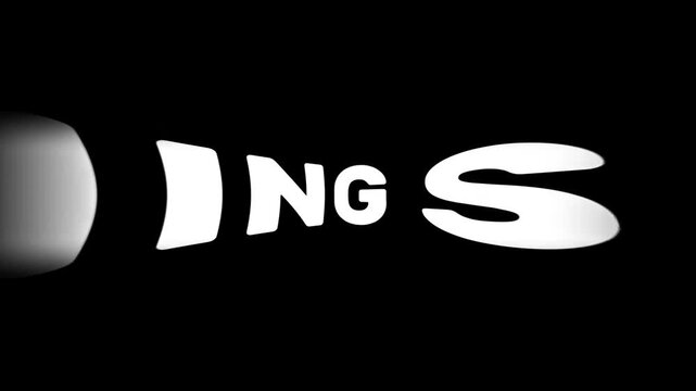 Abstract modern white typography on a black background featuring stylized rounded lettering for creative graphic design