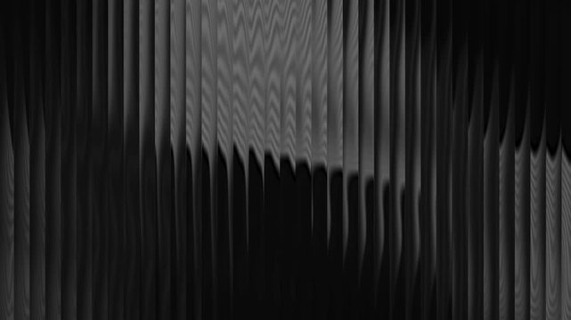 Dark abstract background with vertical wavy ribbed texture and dramatic monochromatic shadow effects