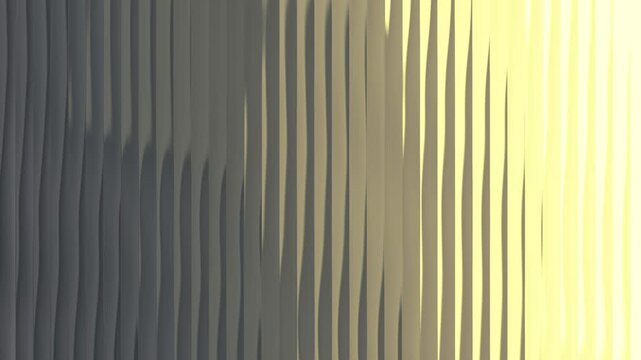 Abstract background with vertical wavy ribbed texture and soft yellow gradient lighting effects