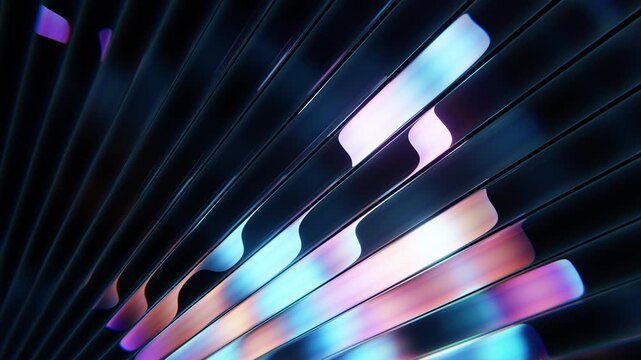 Diagonal glass reflection loop background with pastel prismatic light