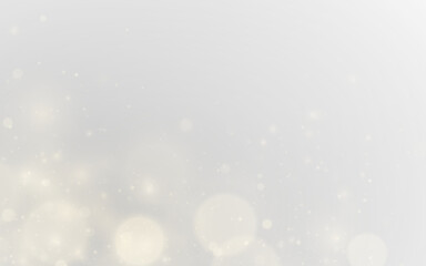 Soft golden bokeh shines in PNG background. Glitter sparkles drift slowly in air. Elegant festive luxury abstract design. © goldstock