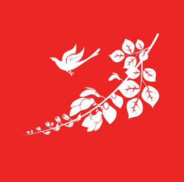 Sinhala and Tamil New Year Vector Design, Realistic Koha Bird with Erabadu Flowers, Sinhala Aluth Avurudu Design