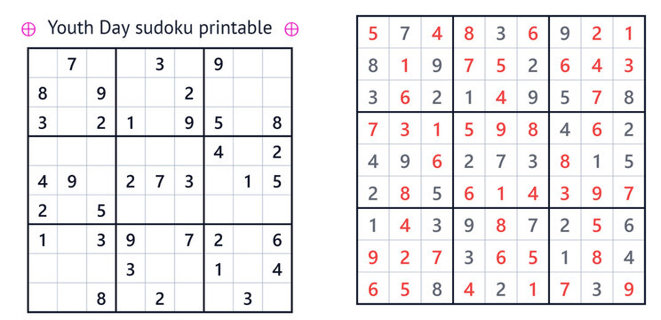 Youth Day sudoku puzzle educational activity