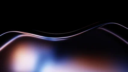Fototapeten Musik Gradient glass wave surface with soft premium reflective glow.  © Photocreo Bednarek
