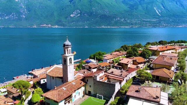 View of Limone sul Garda on the shore of Lake Garda, Italy