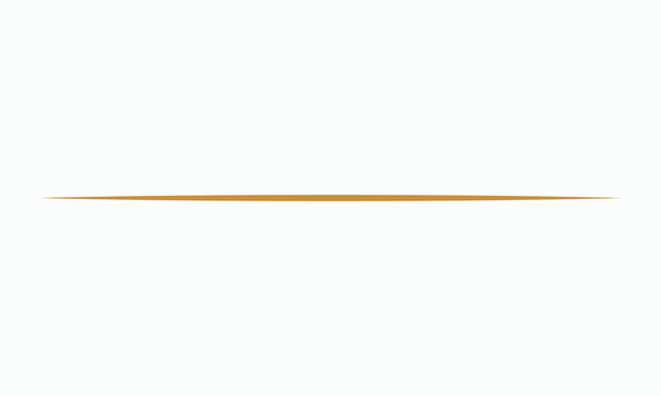 Elegant thin golden line, a straight and simple design element, isolated on a clean white background, perfect for adding a touch of sophistication to various graphic and web designs.