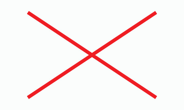 Red cross symbols superimposed on white background simple illustration graphic design element for no sign crossing out marking incorrect choice rejection wrong decision symbol emblem.