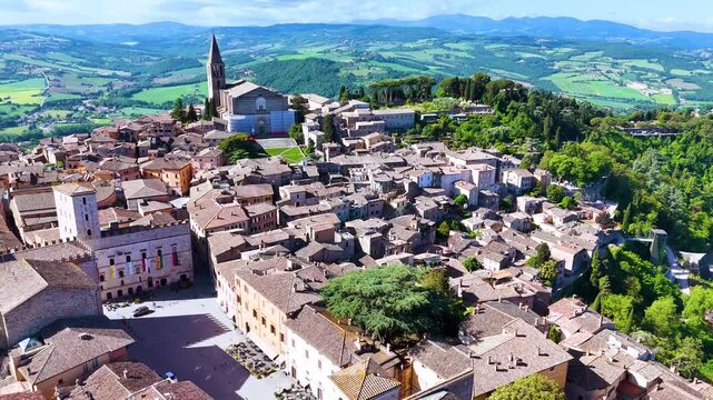 View of Todi, a town in the province of Perugia, Umbria, Italy