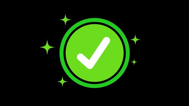check mark animation that symbolizes approval, success, task completion. Chick mark animation on circle. tick mark symbol ok button animated 4k.