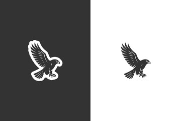 A striking silhouette of an eagle soaring, capturing themes of freedom, strength, and nature in a dynamic composition © DzgnVibe