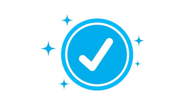 check mark animation that symbolizes approval, success, task completion on transparent background with alpha channel. Chick mark animation on circle. tick mark symbol ok button animated 4k.