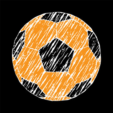 soccer ball with grunge splater brush pattern