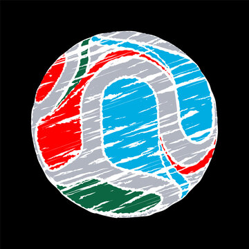 soccer graphic ball with brush splater pattern