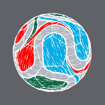 Ball with grunge splater pattern graphic