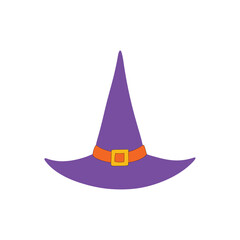 Fototapeta premium Purple witch hat with orange belt for halloween
