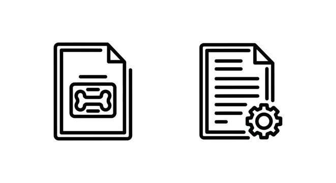 Radiology report and generation icons with radiology diagnostic document analysis healthcare orthopedic skeleton technology configuration minimalist illustration interface