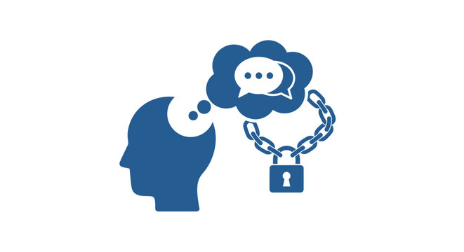 Silhouette of a locked head.