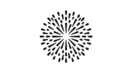 Abstract burst of radiating lines forming a circular pattern. © Zaim