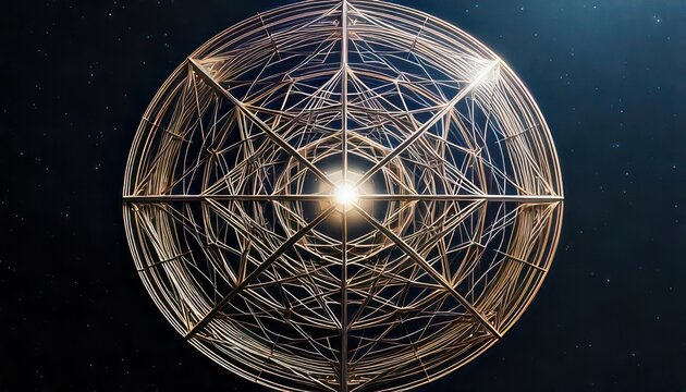 Intricate Geometric Sphere - A Study in Light and Structure.