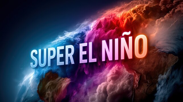 Super El Ni&ntilde;o Phenomenon Concept with Earth and Atmospheric Colors