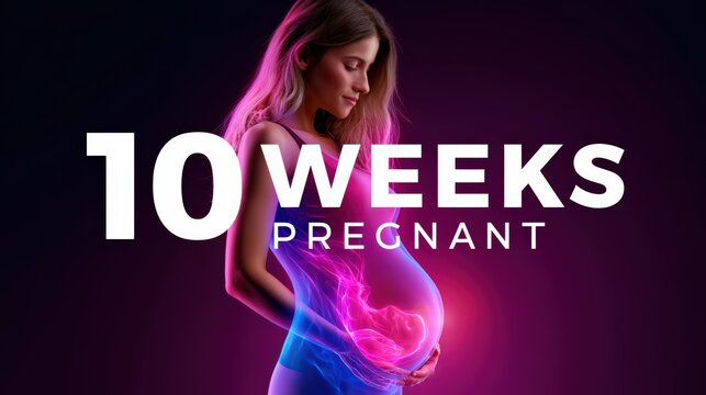 Pregnant Woman Embracing Her Belly Showing Fetus Development Concept