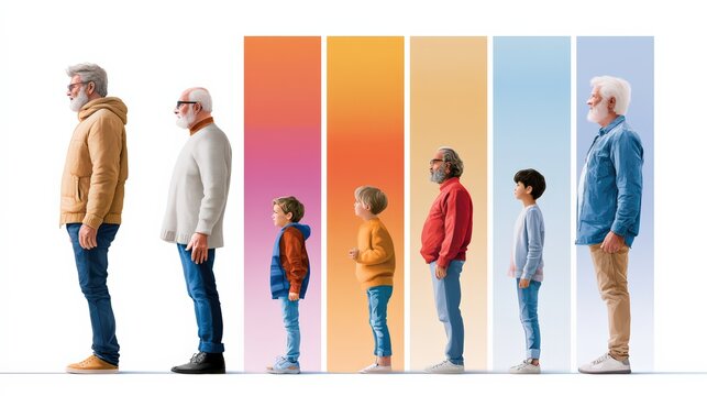 Aging Process of Male From Childhood to Senior Years Timeline