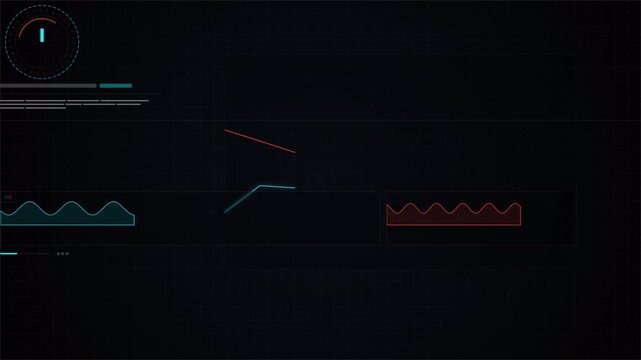 Business interface displaying stock market graph charts with rising and falling indicators, financial analytics dashboard 4k video