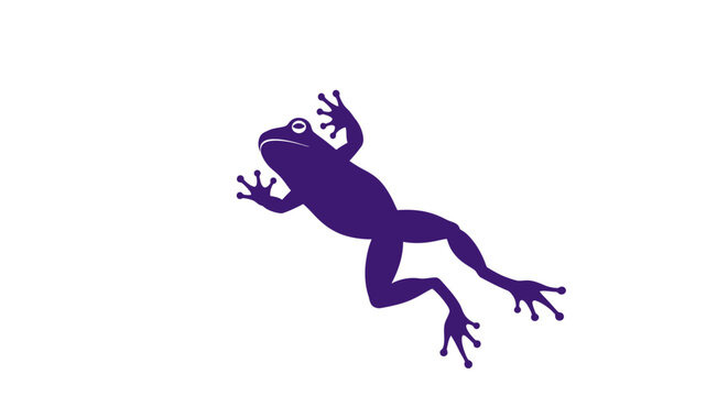 Purple Frog Amphibian Closeup Side View.